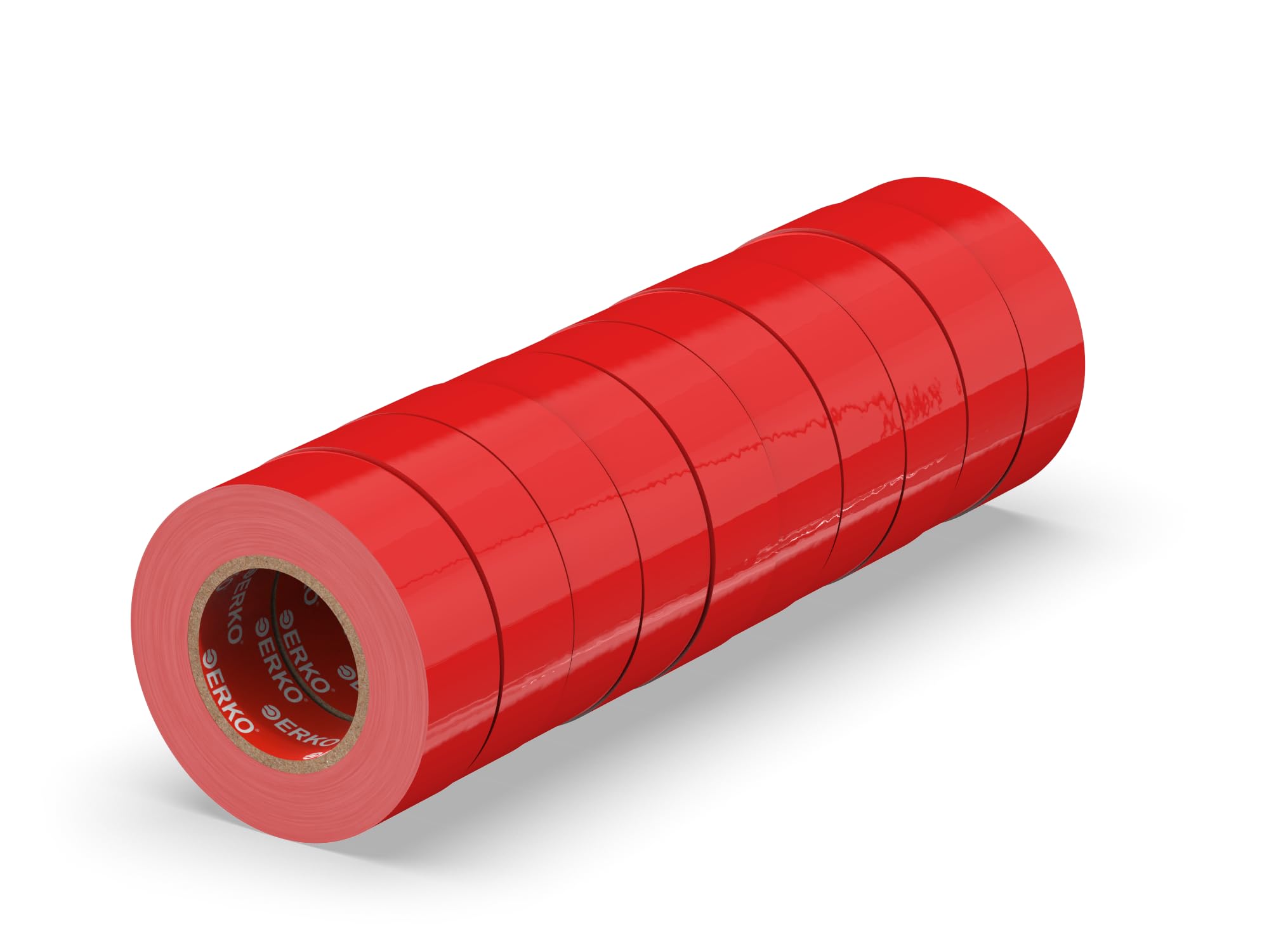ERKO Electrical Insulation Tape Red 10 pack 0.6in x 33ft PVC Electrical Wiring Repair, Flexible, Strong Adhesion, Chemical Resistant, Universal (15mm x 10m)