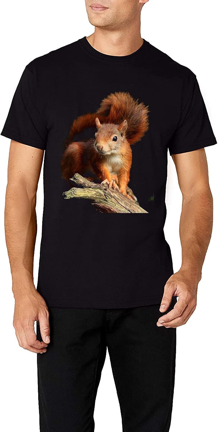 Squirrel TShirt, Cotton TShirt, ShortSleeved Round Neck TShirt