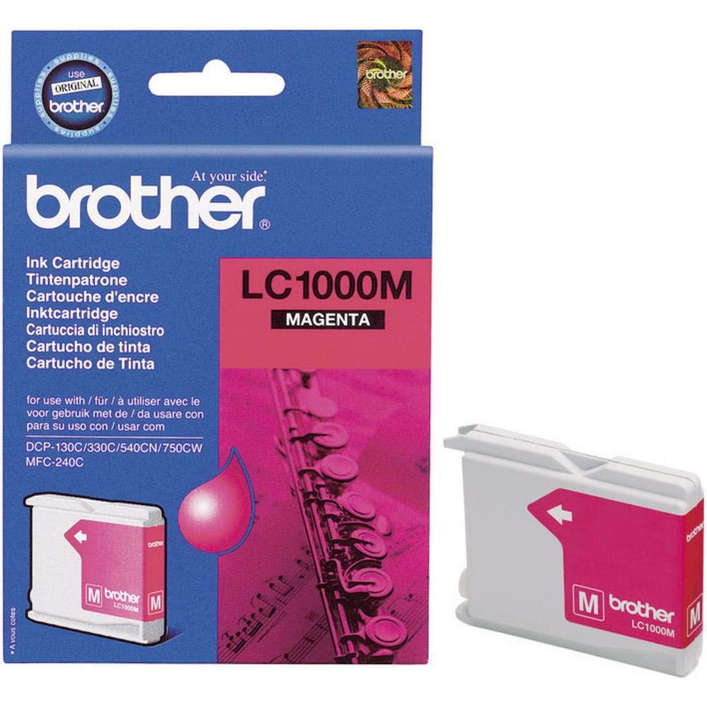 Brother LC1000M - Magenta - original - ink cartridge - for Brother DCP-350, 353, 357, 560, 750, 770, MFC-3360, 465, 5460, 5860, 660, 680, 845, 885