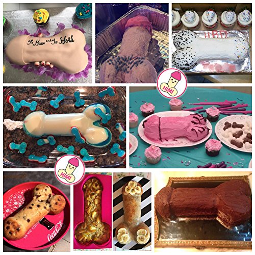 Himi 3D Large Silicone Penis Cake Mold - Set of 2 - Pecker Cake Pan -DIY Cock Mold Chocolate Soap Fondant Baking Mold Tray Kitchen Tool Baking Tool for Home Kitchen and Bachelorette Party (2 Pieces)