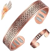 Vicmag Copper Bracelet for Men 9X Strength Magnetic Bracelet Men 99% Pure Copper with 5000 Gauss Magnets, Present Box Adjustable(Ax Knot)