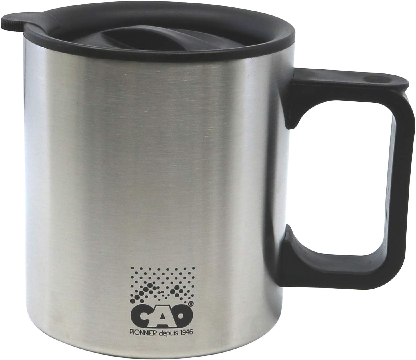 CAO 1207 Unisex Adult Insulated Mug, Stainless Steel/Black, 1 Unit (Pack of 1)