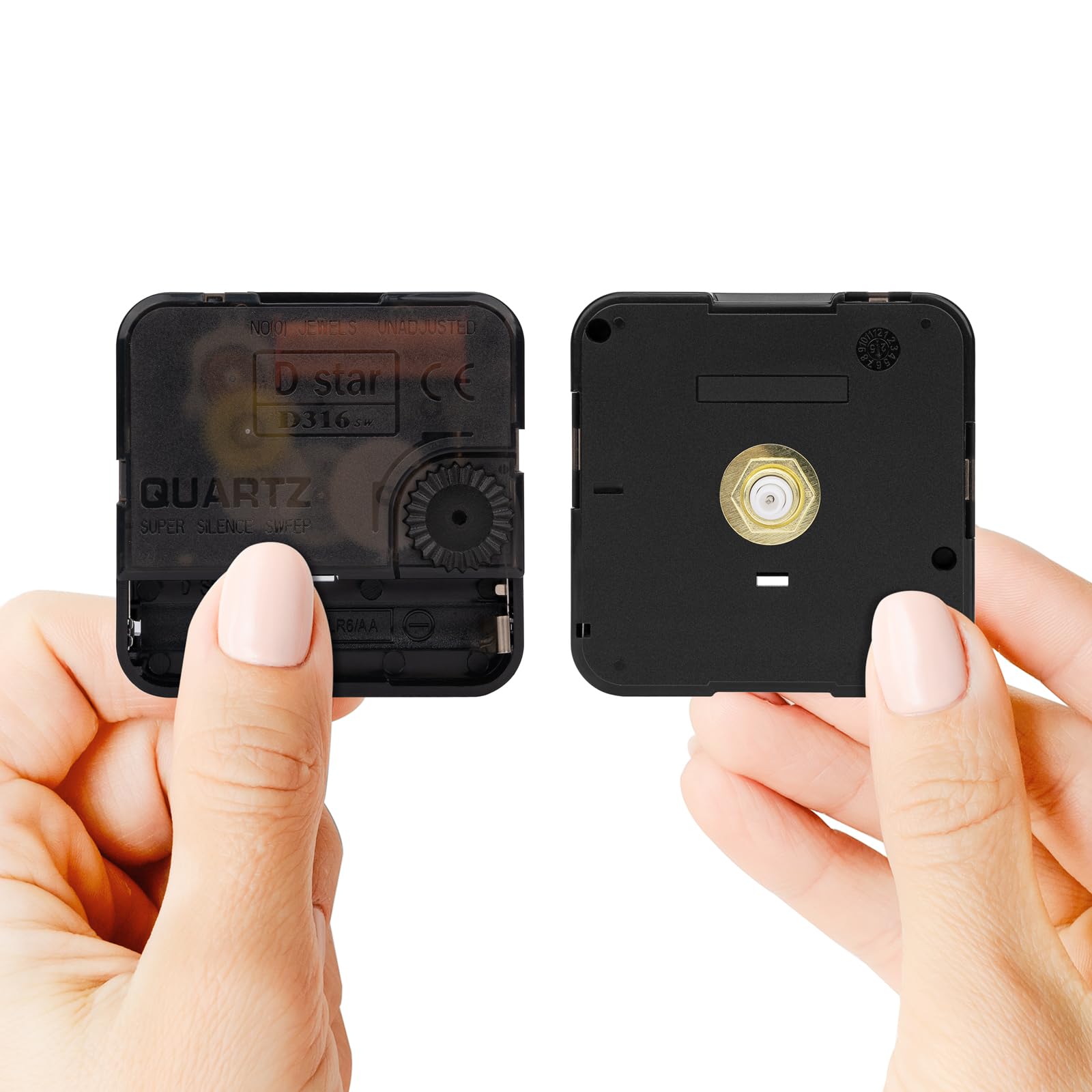 Photo 1 of Koosome 2 Pack Quartz Clock Movement Replacement, Battery Operated Silent Clock Mechanism Kit for DIY Wall Clock Repair & Custom Clocks Compatible with Carbon/Alkaline Batteries (13.5mm Shaft Length)