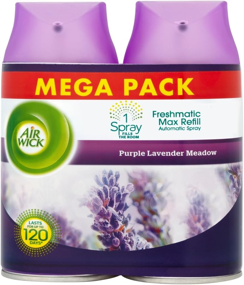 Air Wick Freshmatic Max Purple Lavender Meadow Automatic Refill, 2 x 250ml