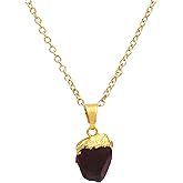 Shivangi Gold Plated Raw Necklace for Women, Natural Rough Stone Pendant, 16+2 Inch Adjustable Chain