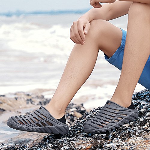 Kqpoinw Summer Unisex Garden Clogs Walking Slippers Lightweight Breathable Sandals Anti-Slip Quick Drying Beach Water Shoes (ï¼ˆMenï¼‰7 US/41 EU=10.04", Grey)