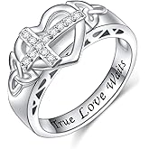 Ladytree Feather Angel Wings Adjustable Memorial Dainty Sterling Silver Open Thumb Ring for Women Men Loss of Mom Dad Daughter Loved Ones Mother's Day Sympathy Memory Jewelry Gifts