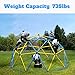 Zupapa Outdoor Geometric Dome Climber with 735LBS Weight Capability, Suitable for 1-6 Kids Climbing Frame (Yellow + Blue, 10FT)