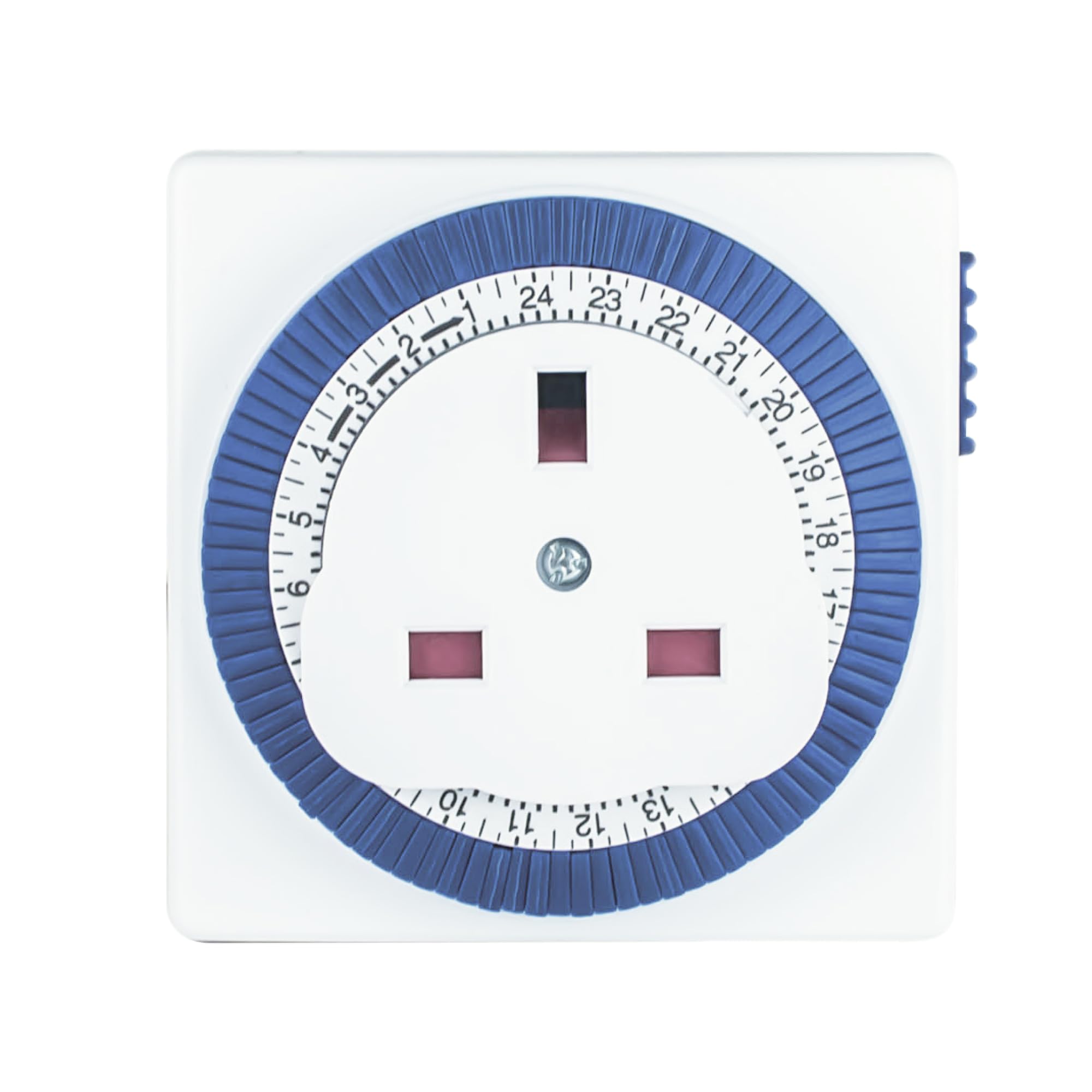 Status: Timer Switch Square | 24 Hour Segment Timer Light Switch | White UK Plug | S24HRSQT4 | Mechanical Option A