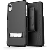 Encased iPhone XR Belt Clip Case with Kickstand (2018) Slimline Series w/Swivel Holster (Black)