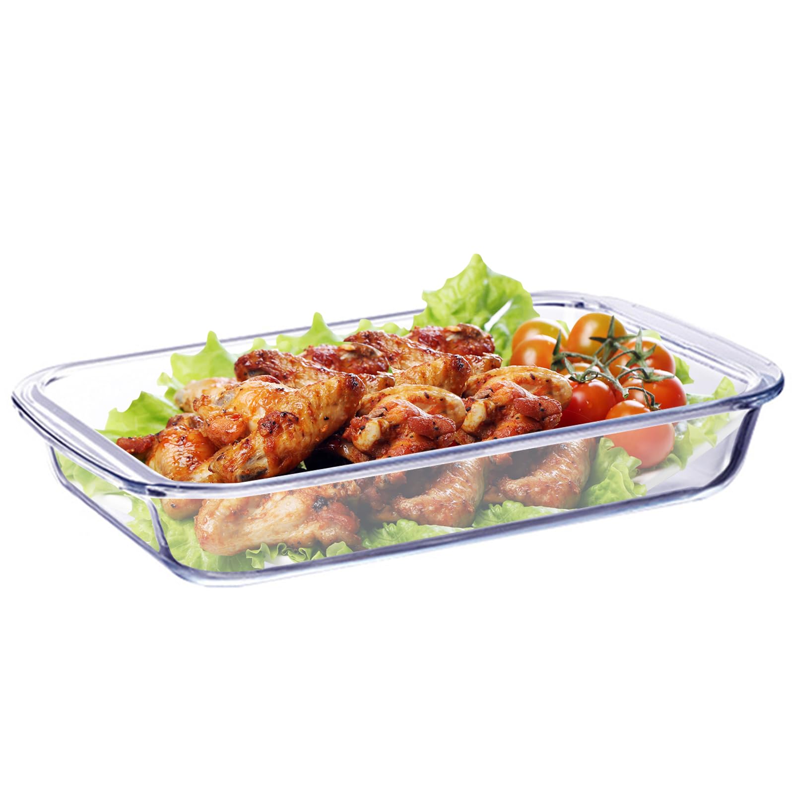 Photo 1 of 1Pack Glass Baking Dish - Single Serving Rectangular Casserole Pan for Oven - Clear, 1L