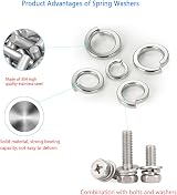 Lemiyoo 720 Pieces Stainless Steel Split Spring Lock Washers M2-M12 view 4