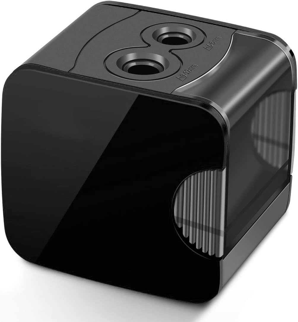 FORHOMER Electric Pencil Sharpener (Classic Black), Best USB Battery Operated No.2 Colored Pencil at School, Home, Office, Studio