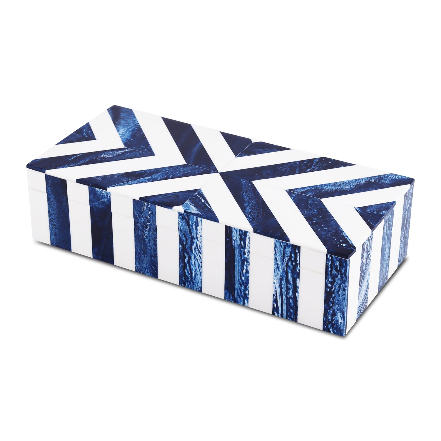 Handicrafts Home Decorative Storage Box 10x4.5, Remote Control Holder, Jewelry Organizer, Modern Decorative Box with Lid, Boho Chic Home Décor Accent, Vintage Memory Box for Living Room Shelf Décor