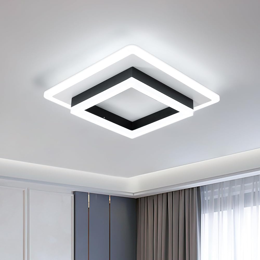 DELIPOP Square LED Ceiling Light 30W 6500K 3375LM Modern Black White