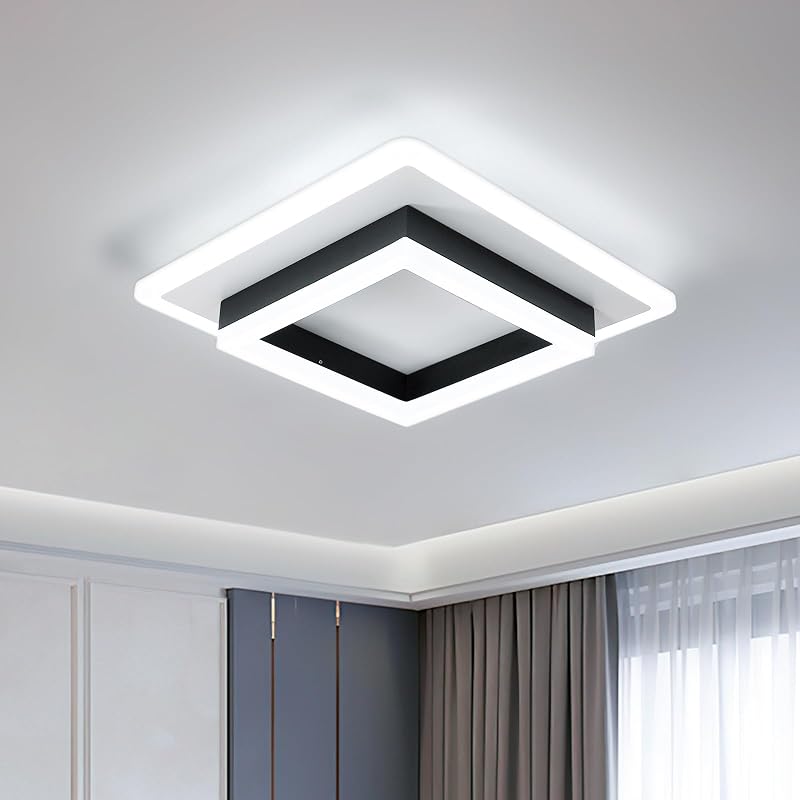 DELIPOP Square LED Ceiling Light 30W 6500K 3375LM Modern Black White