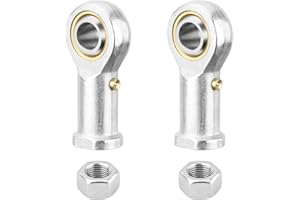 HiPicco PHSA8 Rod End Bearing, 2pcs 8mm Bore Pre-Lubricated M8x1.25mm Metric Female Thread Right Hand Heim Joint with Jam Nut