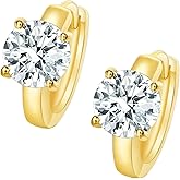 Moissanite Earrings for Women, Sterling Silver Huggie Hoops 18K Gold Plated Hoops Earrings for Women
