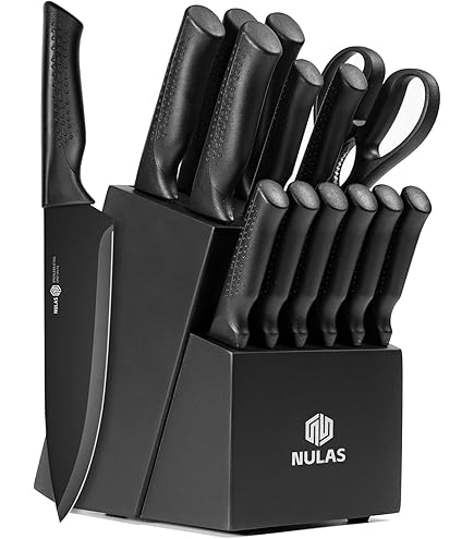 Amazon.com: XANAPON 19-Piece Black Kitchen Knife Set with Block