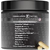 Formulation Factory Self Obsessed Maxxed Male Support - PrimaVie Shilajit, KSM-66 Ashwagandha & 200:1 Tongkat Ali Extract - Advanced Vitality & Drive Complex - 120 Capsules, 2 Month Supply