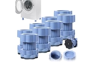 APRYEW Universal Heightening Pad For Washing Machine Base, 2025 New Anti Vibration Pads For Washing Machine Support Feet, Anti-Slip Base Washing Machine Stabilizer Pads, Adjustable Washer Leveling Mat (8PCS)