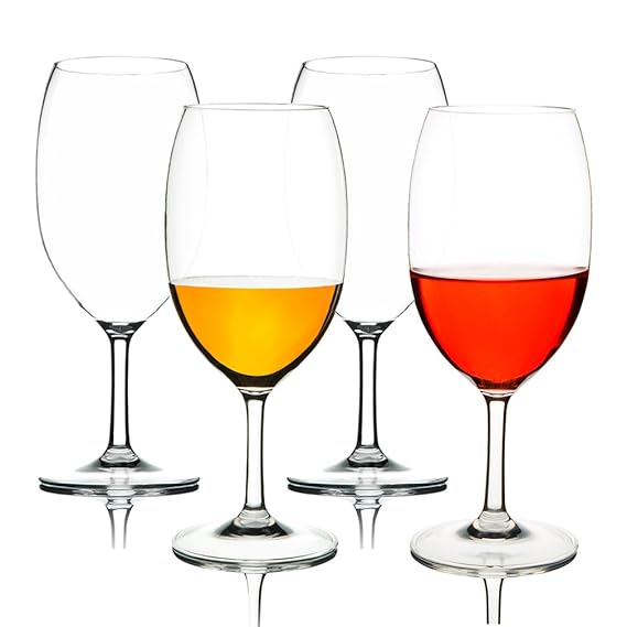MICHLEY Unzerbrechlich Tritan-Kunststoff weinglaeser, rotwein trinkglas, gläser fur Camping Party, BPA-frei 570 ml plastik Ta