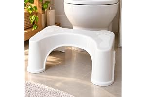 Banquinho Sanitário Ergonômico para Vaso Sanitário, Apoio para os Pés com Superfície Antiderrapante, Auxilia na Postura e Con