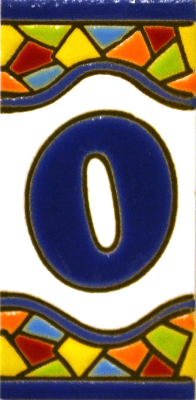 House letters 3 inch. Handpainted house letter tiles for signs, addresses and names. Address numbers for houses. House address numbers and letters. Design Design MOSAICO MINI 2,87" x 1,38" (LETTER O)
