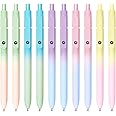 UIXJODO Gel Pens, 10 Pcs Black Ink Pens for Women, 0.7mm Medium Point Smooth Writing Pens with Silicone Grip, High-End Series Metal Clip Retractable Pens for Journaling Note Taking (10 Pcs Pastel)