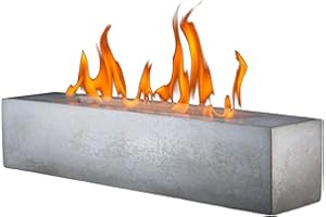 Colsen Gray Rectangular Tabletop Fire Pit - Smokeless Odorless Fire Pit - Outdoor Indoor Fireplace - Portable Table Top Fire Pit - Durable Heat Resistant Concrete Fireplace