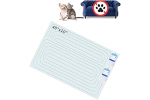 PAPARELA Scat Shock Mat for Dogs and Cats Indoor, Pet Shock Mats for Training Pets, Electric Repellent Mat Keeps Dogs and Cats Off Counter, Couch and Sofa, 3 Training Modes (48"x 20" Two Pieces)