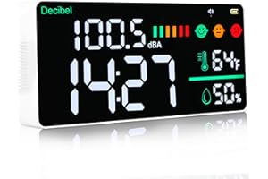 CHAOOS Decibel Meter Wall Mounted and Desktop Sound Level Meter - 11 Inch LED Display with Alarm Icons for Classroom, Home, Studio