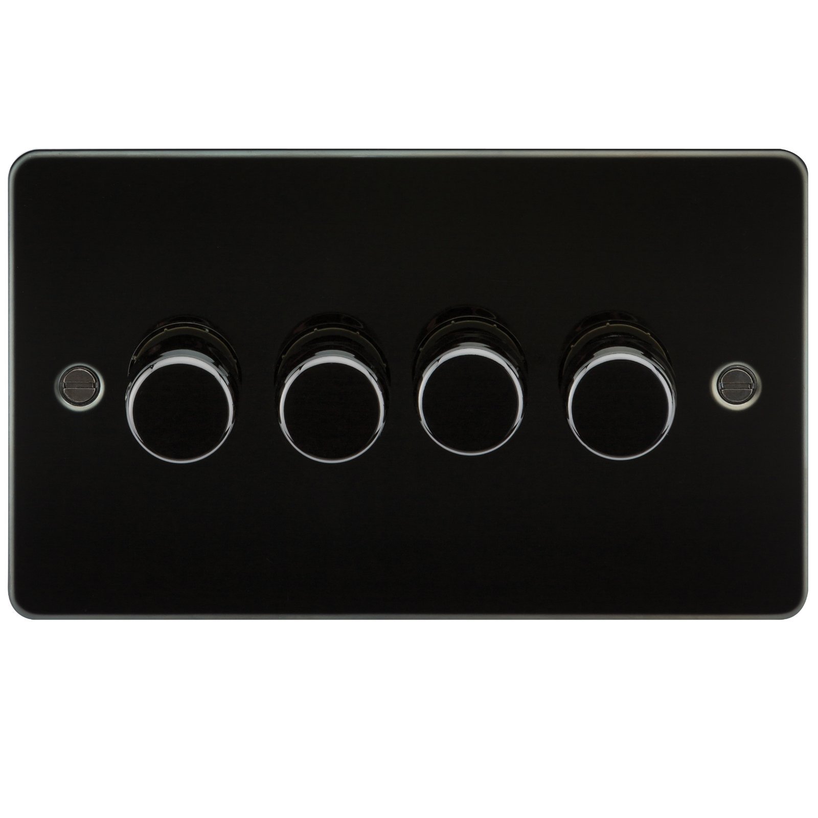 Flat Plate 4G 2 Way Dimmer 60-400W - Gunmetal