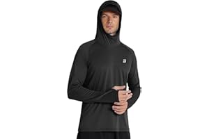Roadbox Mens UPF 50+ Fishing Shirt, Long Sleeve UV Sun Protection Hoodies, Quick Dry Rash Guard for Hiking Outdoor Working