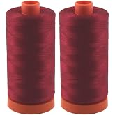 2-Pack - Aurifil 50WT - Red Wine (2260) Solid - Mako Cotton Thread - 1422 Yards Each