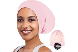 Zenssia Satin Bonnet for Sleeping, Stretchy Satin Sleep Bonnet for Women, Hair Care and Protection, Perfect for All Hair Text