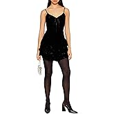 Forever 21 Womens Tiered Velvet Mini Dress