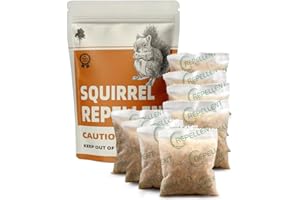 KQCWKH Squirrel Repellent Outdoor, Squirrel & Chipmunk Repellent, Keep Squirrels Out of Garden/Bird Feeder/Attic & Yard, Safe Around Kids, Pets & Plants, Cover for 120 sq ft Area - 8P