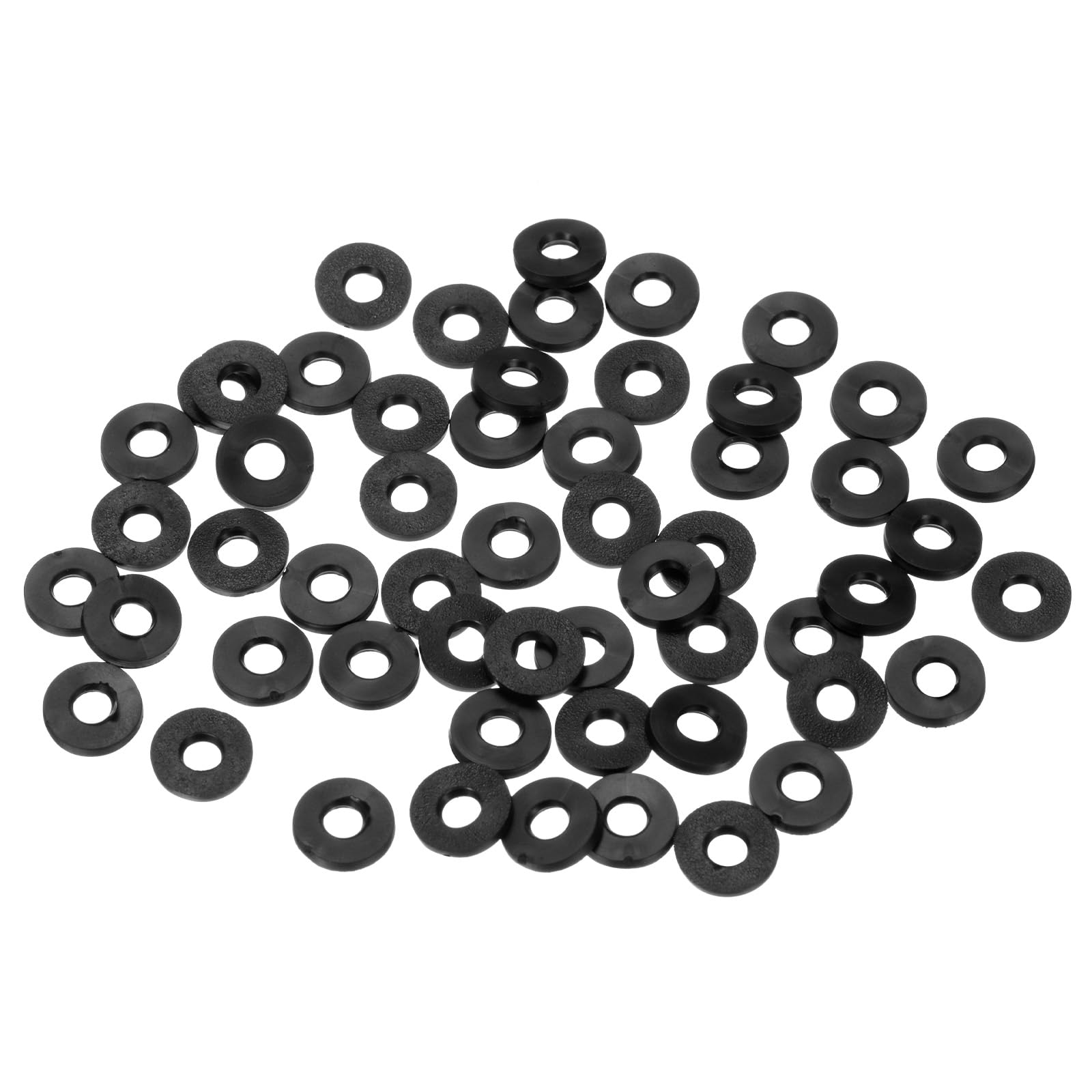 M METERXITY 120-Pack M4 Black Rubber Washer Assorted Kit, 4mm ID 9mm OD 1.2mm Thickness Rubber Flat Washer, Shower Hose Washers for Screws/Household Faucets/Garden Hoses Rubber Washers