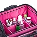 KIOTA Makeup Artist Case on Wheels, Soft Cosmetic Case with Trolley and Removable Storage Pockets for Beauty Products, Side Compartments with Zippers, Midnight Black