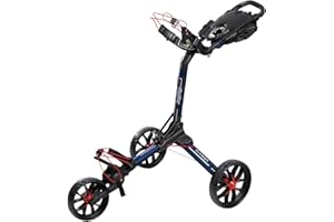 Bag Boy Nitron 3 Wheel Golf Push Cart, Easy 1 Step Open and Fold, Scorecard Console, Beverage Holder, Mobile Device Holder, Handle Mounted Parking Brake
