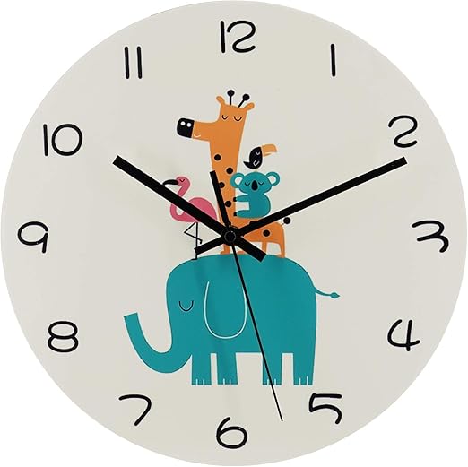 Trendor 75871 Kinder Wanduhr Tierwelt O 30 Cm Quarz Lautlos Ohne Ticken Lautlose Wanduhr Fur Das Kinderzimmer Geschenkidee Fur Madchen Und Jungs Amazon De Kuche Haushalt
