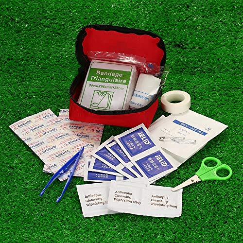 Multifunction 35Pcs First Aid Kit Outdoor Emergency Kit Bag Small First Aid Portable Travel Bag Medical Essentials Perfect for Home Camping Office Hiking Large Capacity (Color : Red, Size : M)