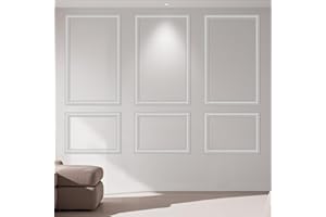 Art3dwallpanels Pre-Cut Wall Molding Set of 6 pcs, Ready-to-Assemble Wainscoting Panels for Interior Wall Décor Living Room Bedroom Accent Wall - Installed with Glue, 3 Top 3 Bottom