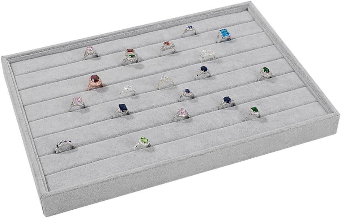 Autoark Ice Velvet 7 Slots Jewelry Rings Earrings Tray Showcase Display Organizer,AJ-073