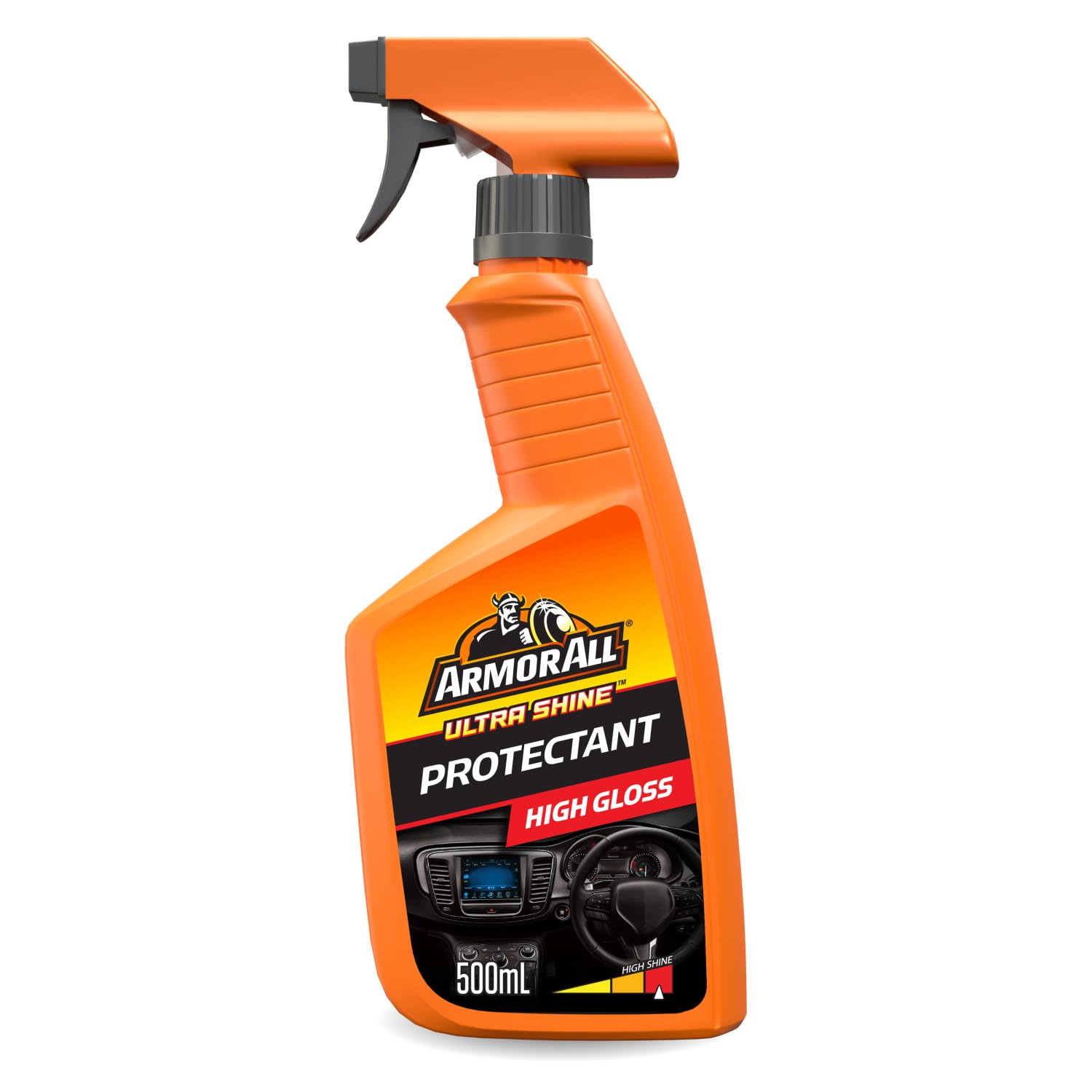 Armor All Gloss Interior Protectant Spray – Restores Shine & Colour, UV Protection, Dash, Trim & Vinyl Safe – 500ml