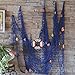 FLAMMA VENTURES Decorative Fish Net with Bonus Lifebuoy and Seashells, Mediterranean Style Nautical Decor, Blue, 6'7 x 4'11 Large Size (200x150cm), Wall and Home Decor, Party Supplies, Wall Art