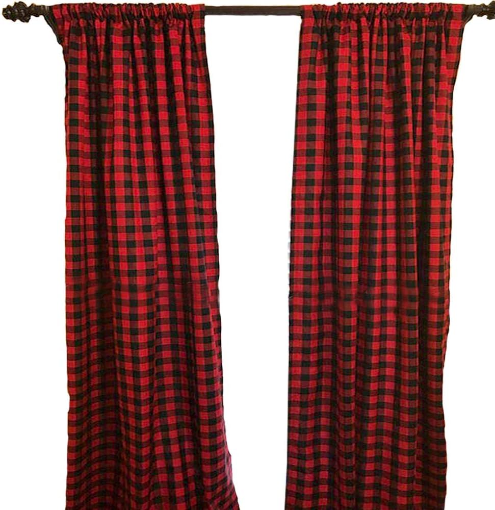 Amazon Com Buffalo Checkered Country Plaid Gingham Black And Red