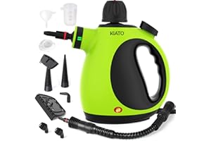 Kiato Handheld Steam Cleaner, 10 in 1 Hand Held Steamer for Cleaning, Portable Pressurized Steamer for Home Use, Bathroom, Mini Steam Cleaners for Upholstery Furniture Sofa Couch Floor Tile Grout Car