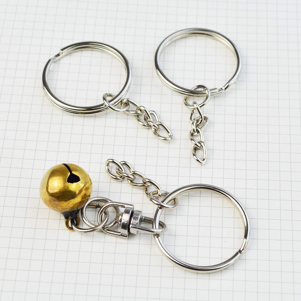 200 Packs Keychain Ring Sets, Bantoye 1 Inch/25mm Metal Keychain Rings with 4mm Screw Eye Pins and Extend Chains for DIY Crafts Making